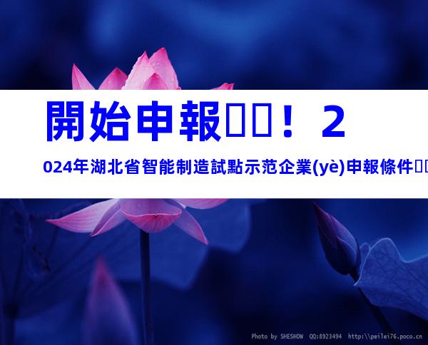 開始申報！2024年湖北省智能制造試點示范企業(yè)申報條件、要素及申報時間